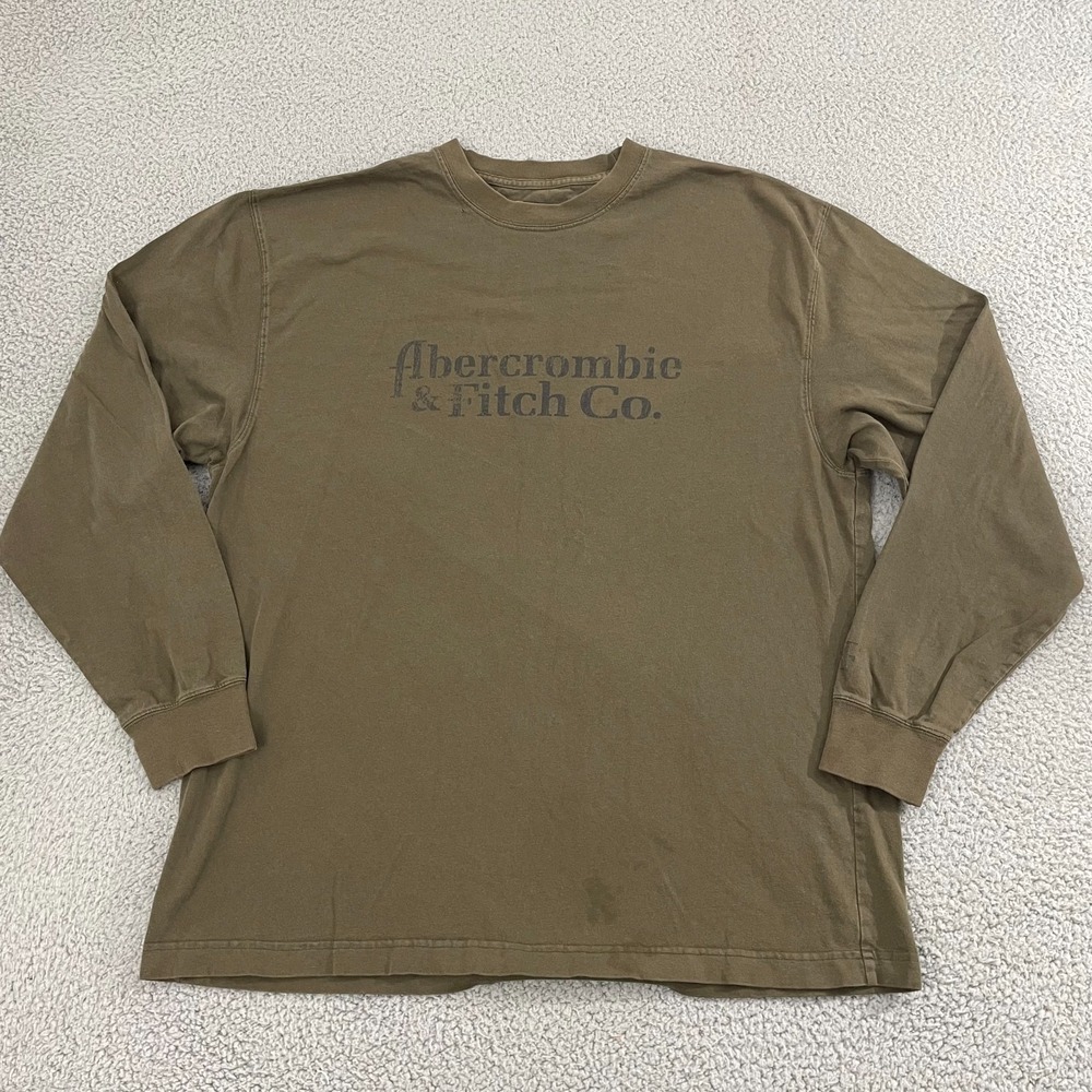 Vintage  Abercrombie & Fitch Shirt Men XL Olive Brown Y2K Skater Long Sleeve